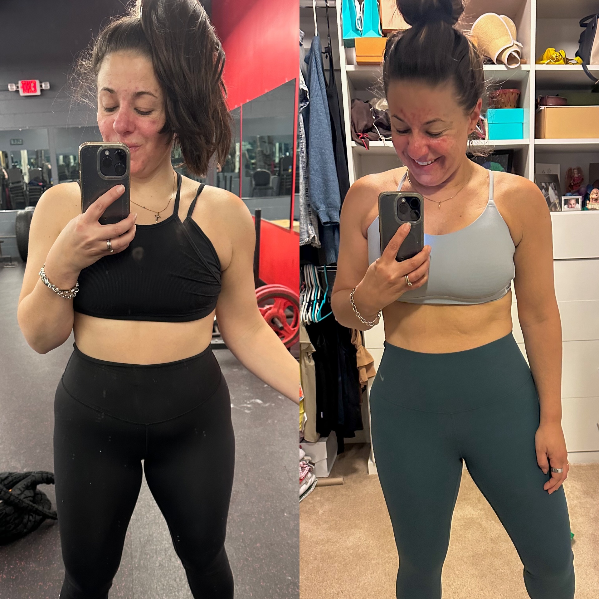 Before and after progress showing results over time
